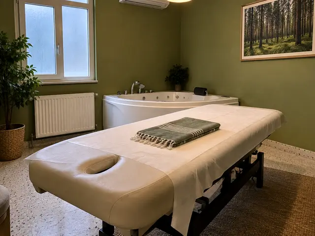 Jakuzili, pencereli aydınlık masaj odası — Halkalı, Masaj Salonun